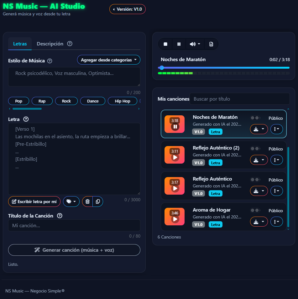 NS Music — AI Studio